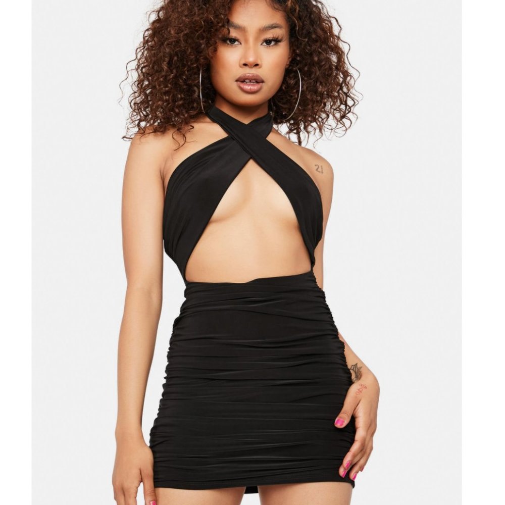 DEAL WITH IT CUT OUT HALTER DRESS